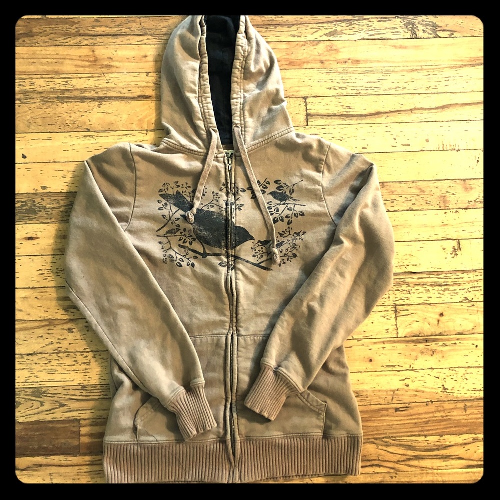 Organic cotton zip bird hoodie